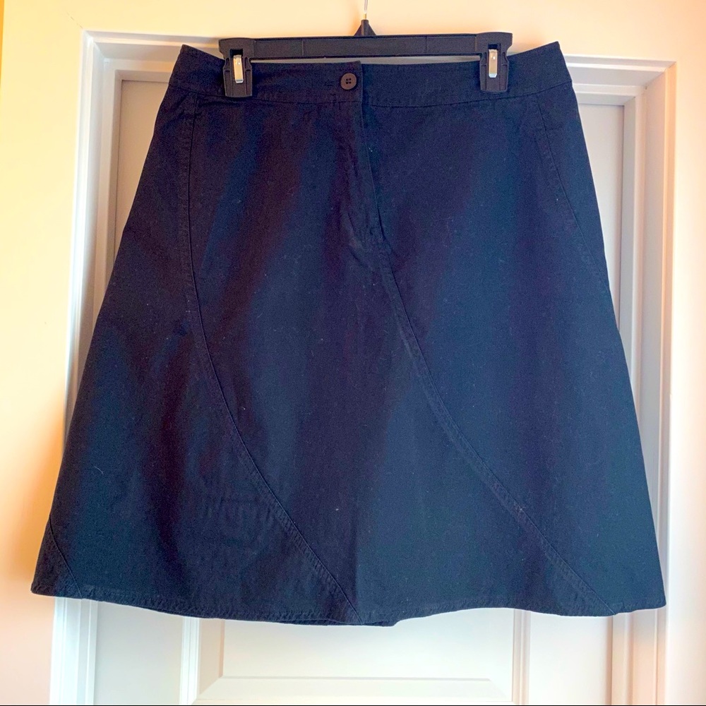Axcess || Black a-line skirt with line embellishments